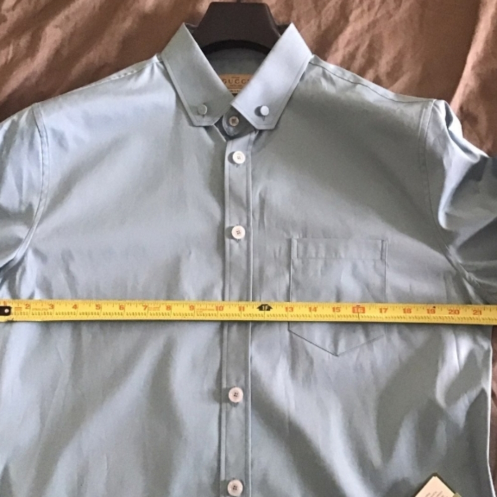 Gucci Men's Sky Blue Casual Button-Down Shirt - Picture 2 of 9